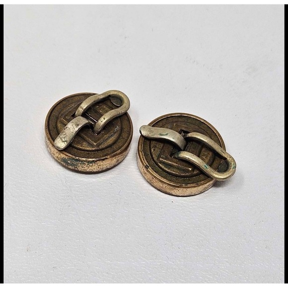 Victorian Mother of Pearl Collar Clips Button Covers Set of 2 Antique Jewelry - Picture 3 of 3